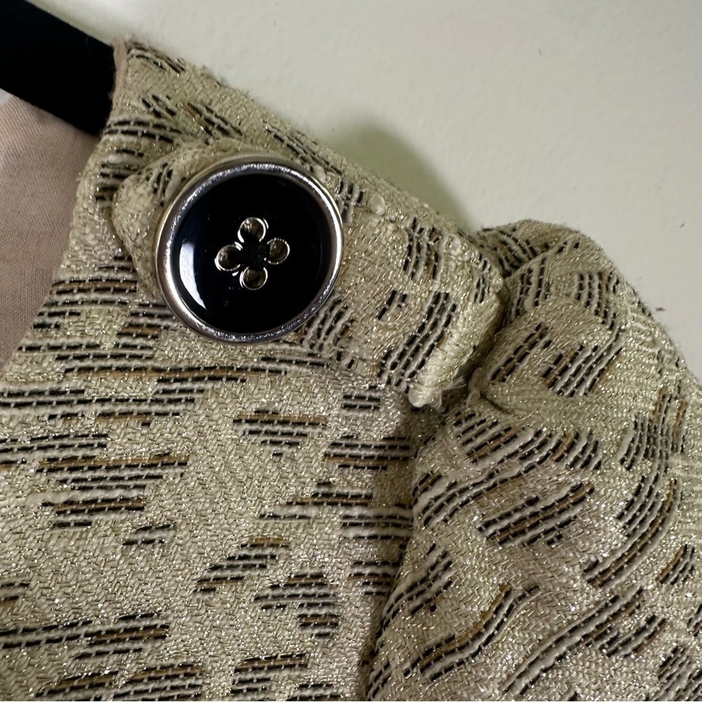 Moulinette Soeurs x Anthropologie April Textured-Jacquard Gold Dress Size 2 - Picture 6 of 16